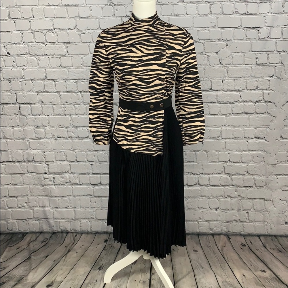 NWT A.L.C Leopard Pleated Dress